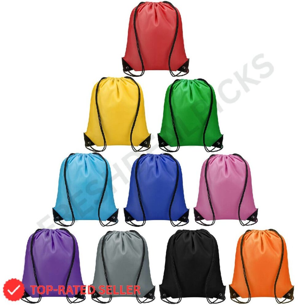 Drawstring Backpack Bulk Pack Polyester Lightweig… - image 1